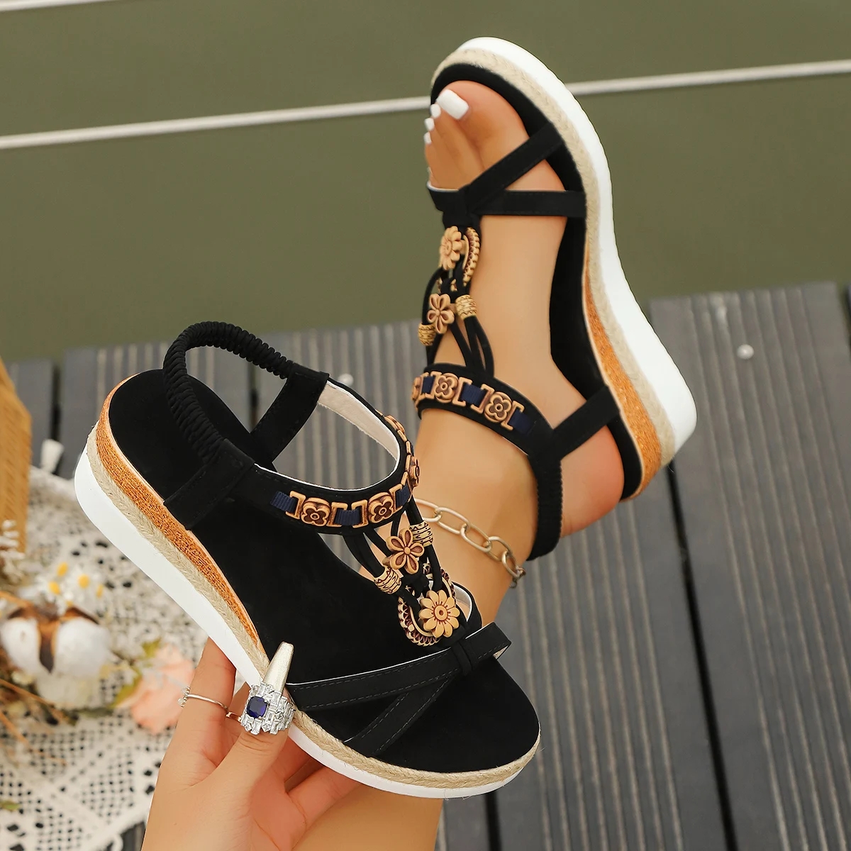 Water Shoes - Sandalias De cuña para Mujer, Sandalias